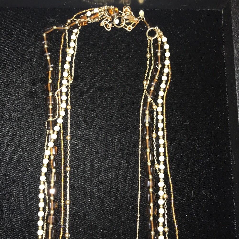 Multi Strand Beaded Necklace 32” + 3” extender
